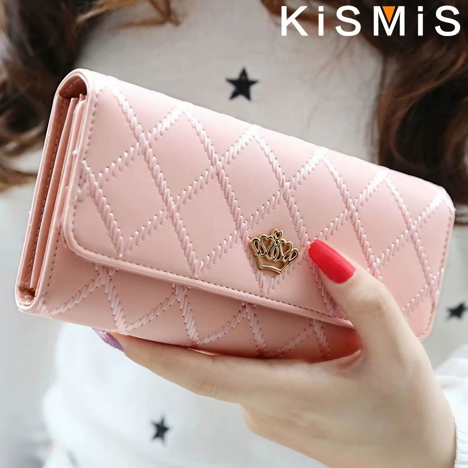 KISMIS portefeuilles pour femmes mignon rose poche