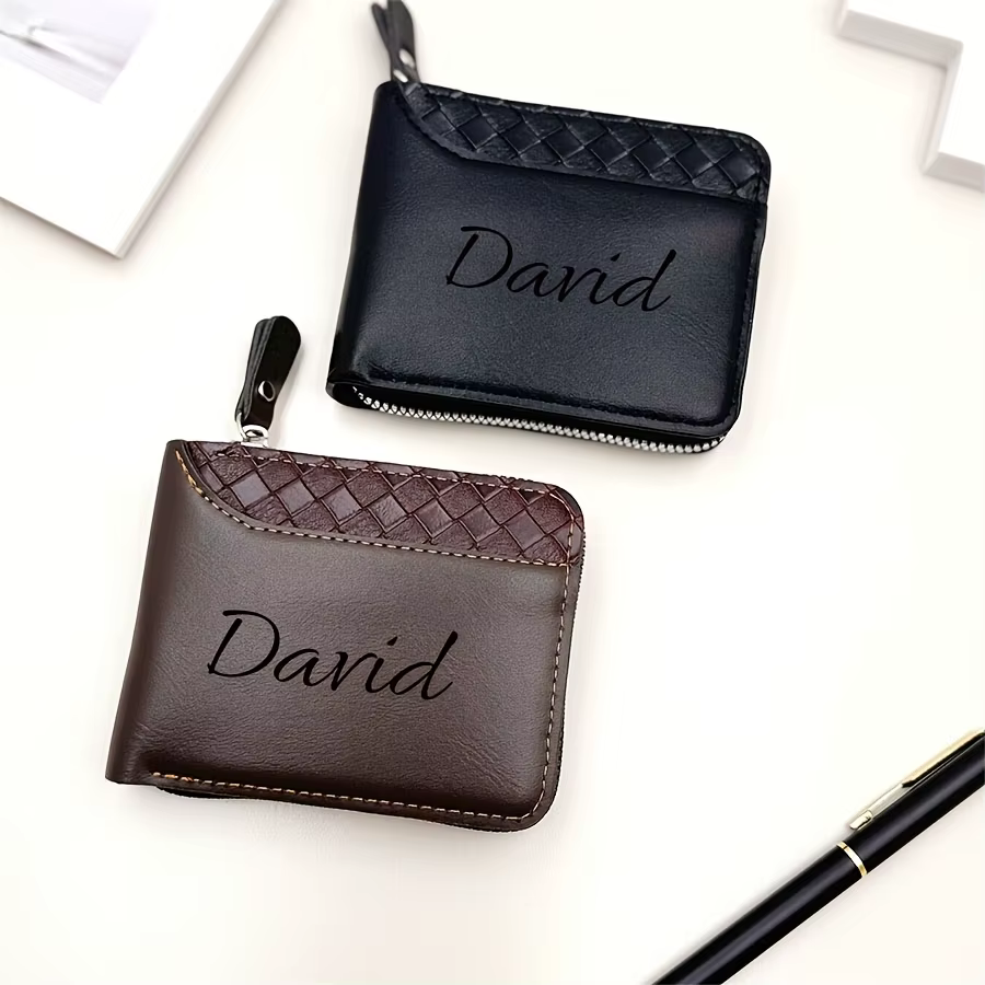 Portefeuille en similicuir de luxe personnalisé pour homme