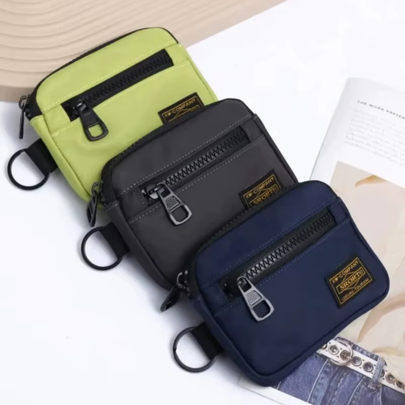 Porte-monnaie unisexe tendance en tissu Oxford