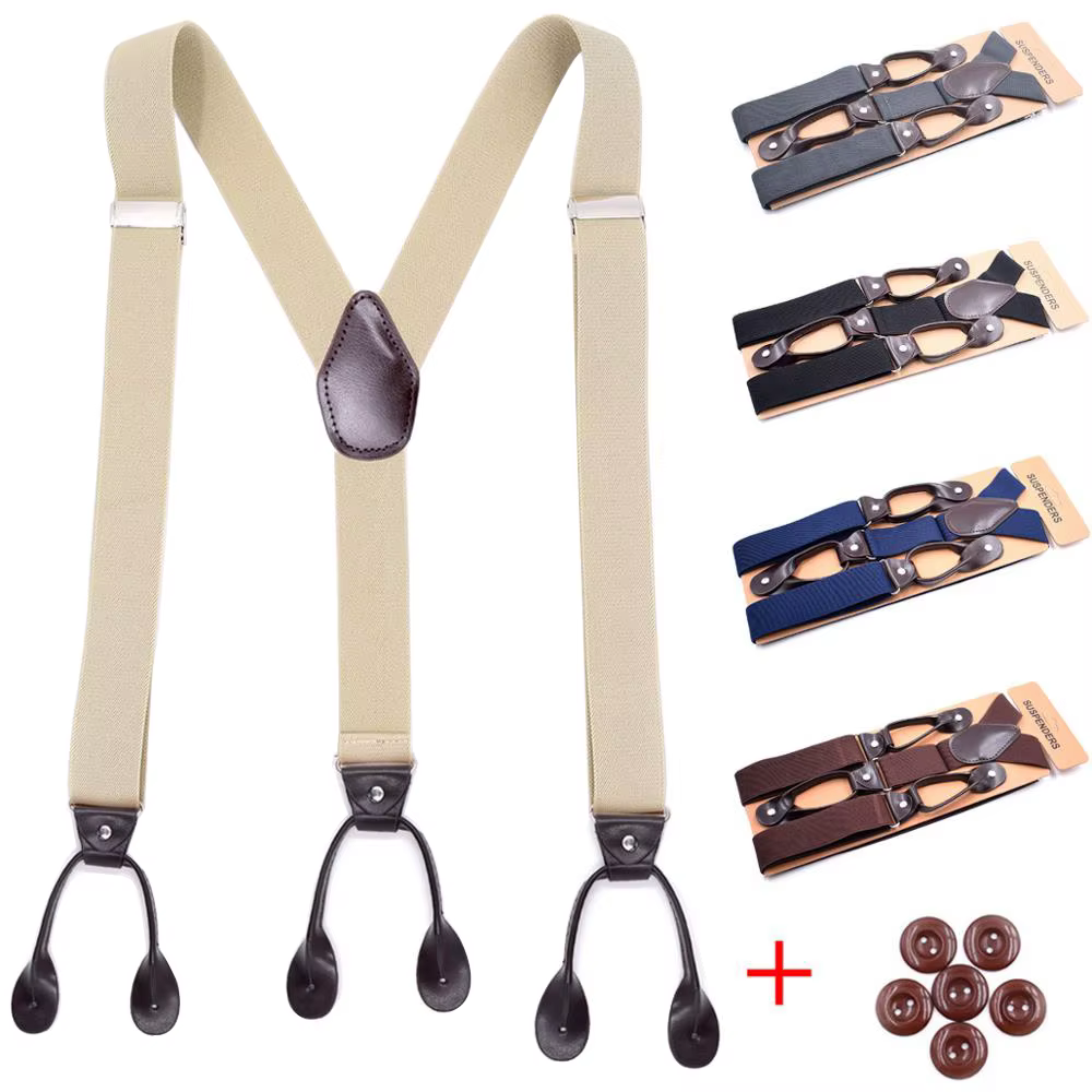 Bretelles Vintage en cuir pour hommes et femmes adultes