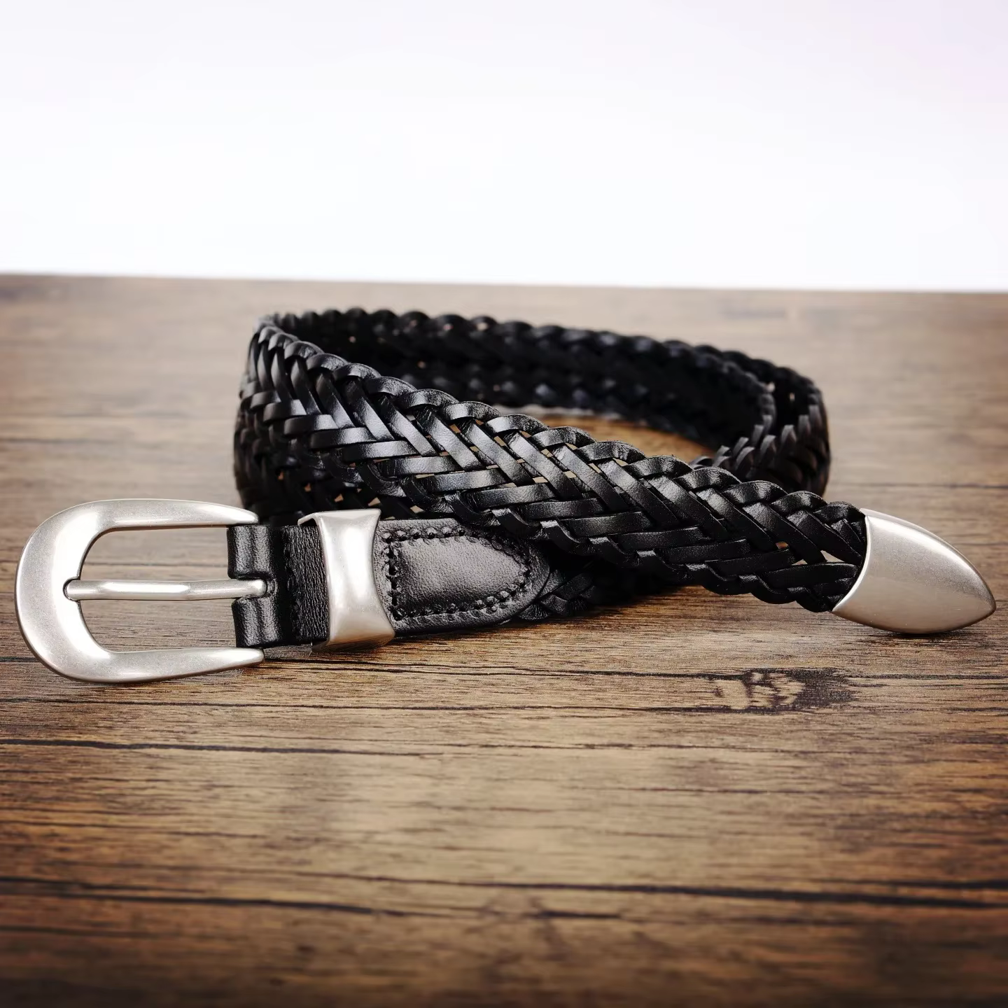 Ceinture en cuir Vintage décontractée faite à la main pour hommes et garçons
