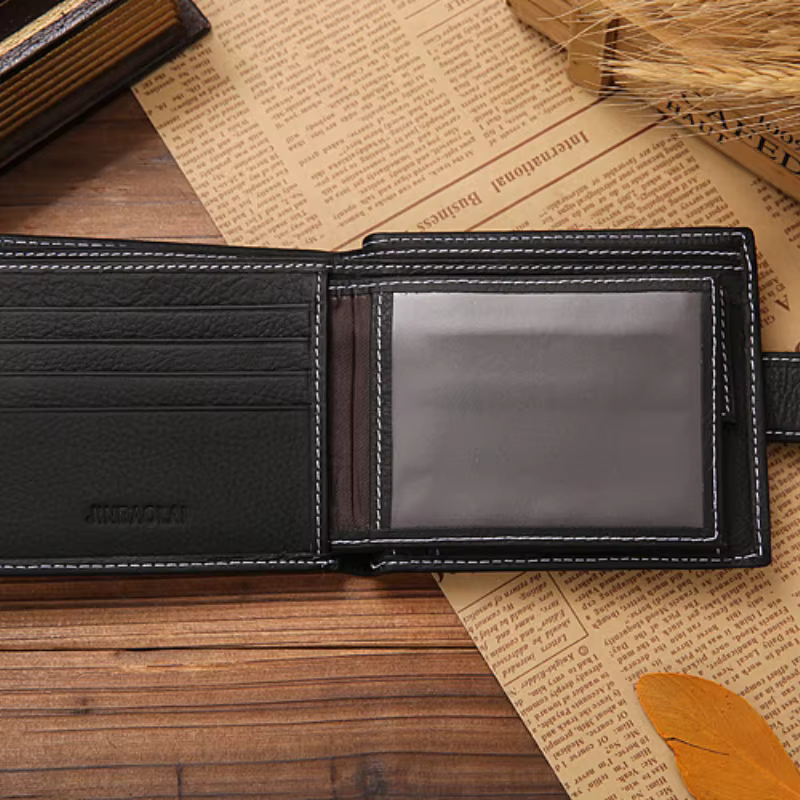Portefeuille pour hommes en cuir véritable