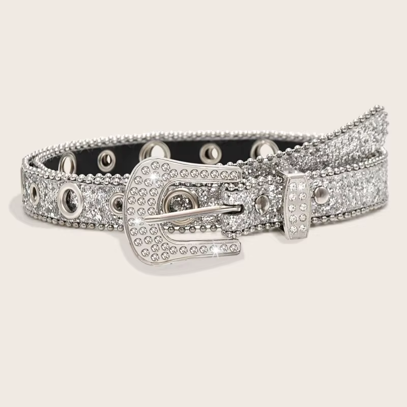 Ceinture Y2K en strass avec boucle à ardillon