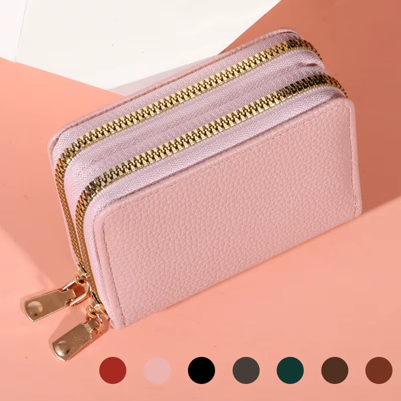 Porte-monnaie court zippé pour femme