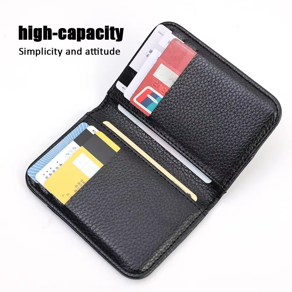 Portefeuille souple Super mince Portable pour hommes en cuir PU Mini ID carte de crédit portefeuille sac à main porte-cartes portefeuille mince petits portefeuilles courts