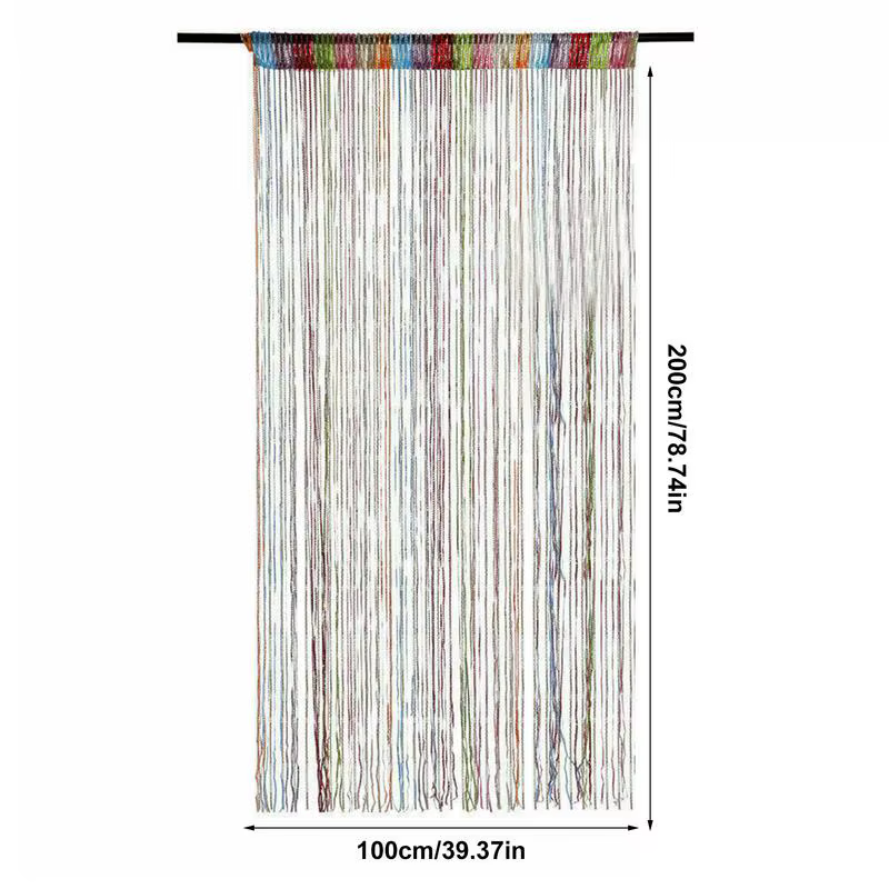 Rideau perlé pour porte et fenêtre, 100x200cm, chaîne, été, mouche, insecte, écran, pompon, panneau, décoration d'intérieur