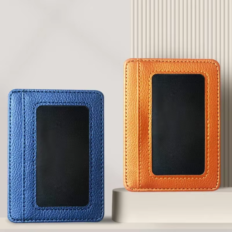 Porte-cartes en cuir mince pour femmes carte de crédit cartes d'identité housse portefeuille organisateur hommes