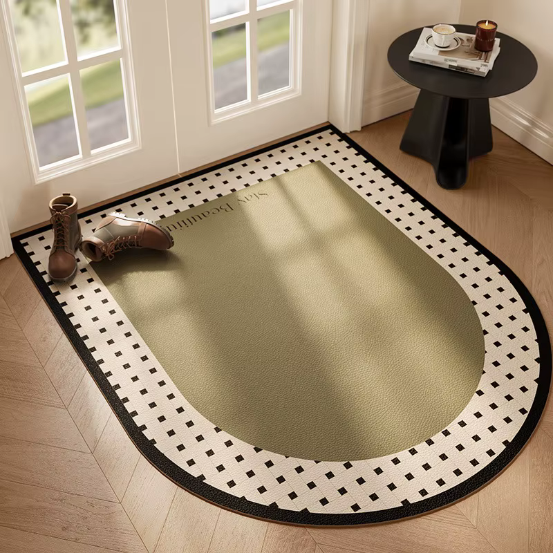 Tapis de porte d'entrée antidérapant, résistant à la saleté, sans lavage, minimaliste, semi-circulaire, pour porche, bienvenue, décoration de maison