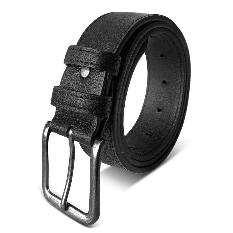Hommes Pu Ceinture En Cuir Jeans Classique Réglable En Métal Pom Boucle