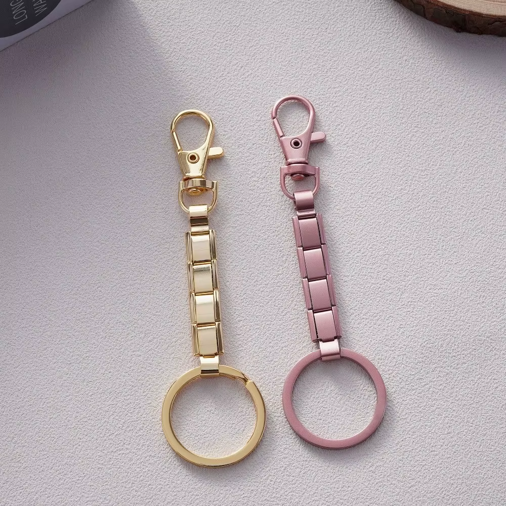 Nouveau porte-clés italien couleur argent en acier inoxydable