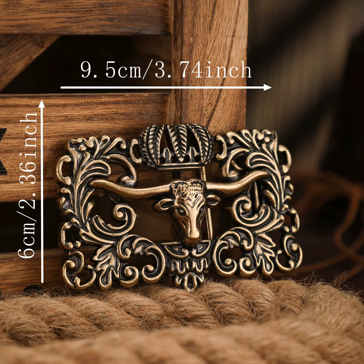 Boucle de ceinture en métal de style occidental