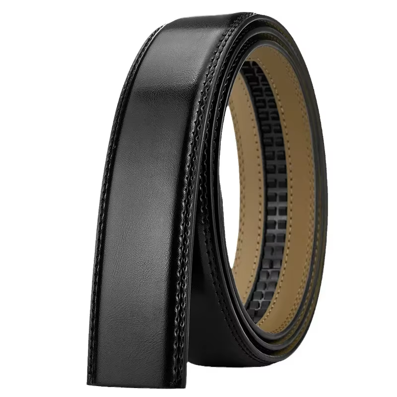 Ceinture sans boucle en cuir véritable pour hommes - 3