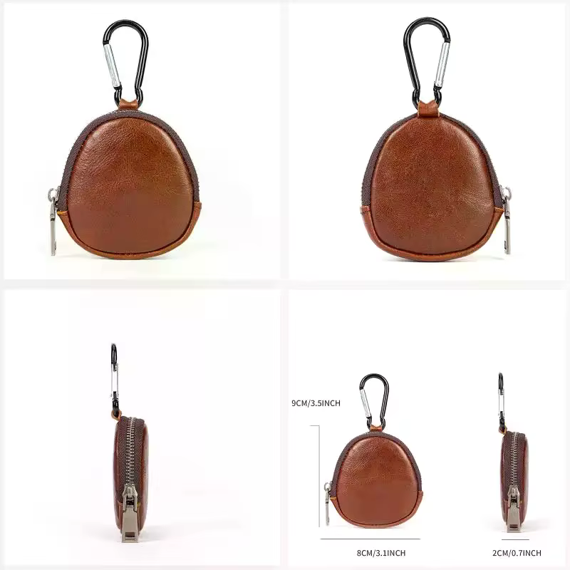 Mini porte-monnaie en cuir véritable