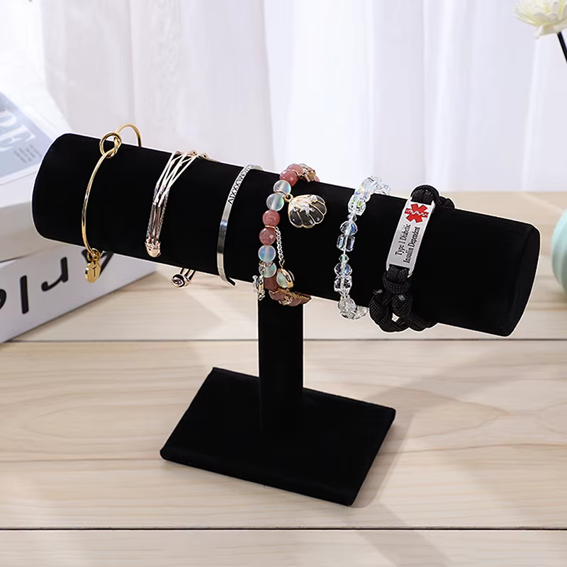 Présentoir de bijoux en velours gris, support de Bracelet, présentoir de Bracelet détachable, support de bijoux pour affichage de montre