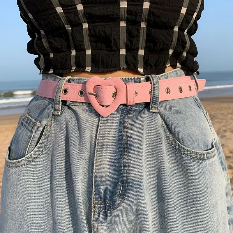 Ceinture en jean en forme de cœur pour femmes