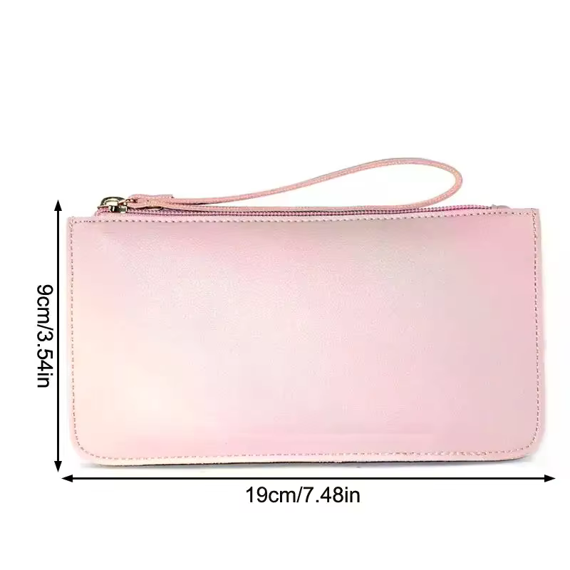 Portefeuille long en cuir PU souple pour femmes