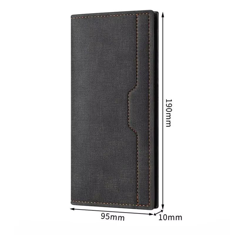 Portefeuille en cuir pour hommes porte-carte d'identité sac à main chéquier longue pochette à deux volets sac d'argent d'affaires homme portefeuilles Cartera Hombre Carteras