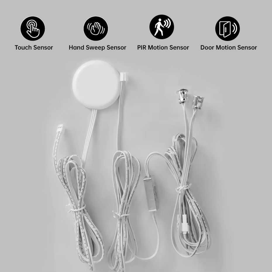 Interrupteur à capteur LED pour armoire DC12-24V, port Dupont, détection tactile/PIR/double porte/mouvement, conception de détection de bois pénétrable 25MM