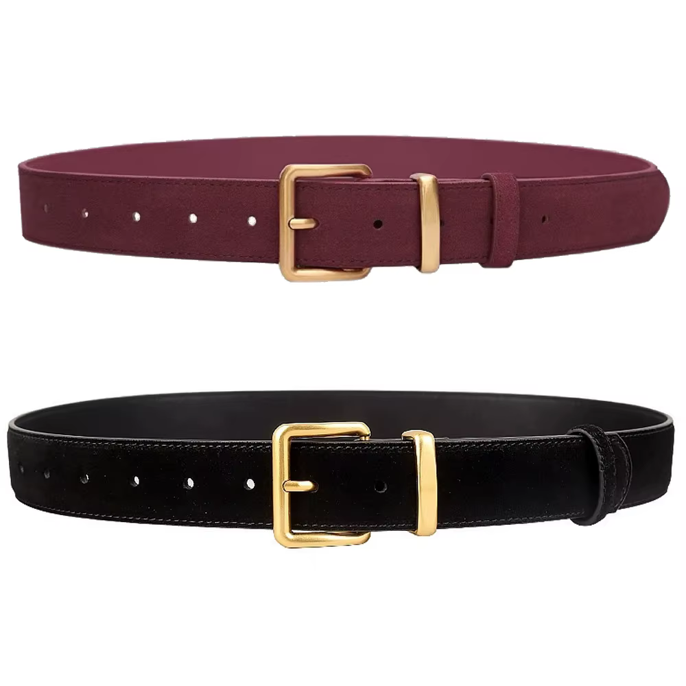 Ceinture de luxe en daim et cuir Pu pour femmes