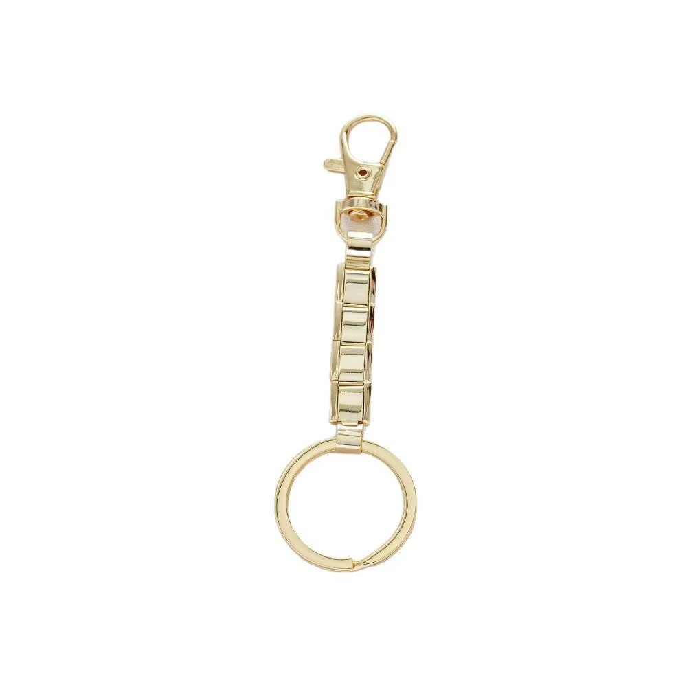 Nouveau porte-clés italien couleur argent en acier inoxydable