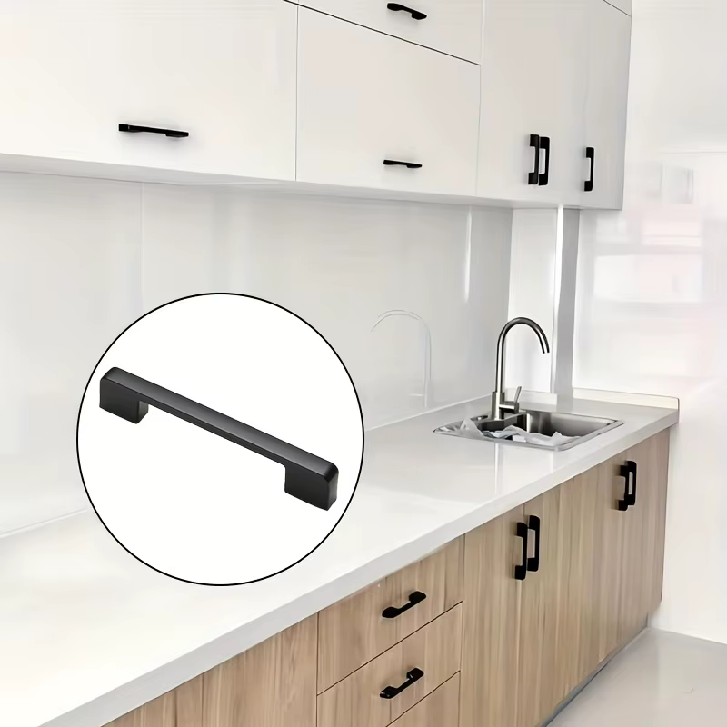 1 poignée d'armoire noire mate, poignée d'armoire de cuisine, tiroir de vanité, adaptée à la poignée de tiroir de salle de bain, poignée noire