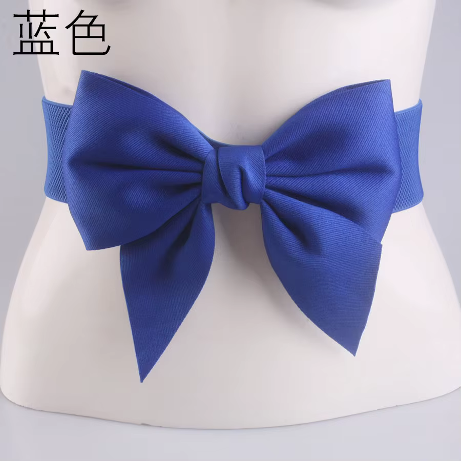 Ceinture large élastique à nœud papillon pour femme