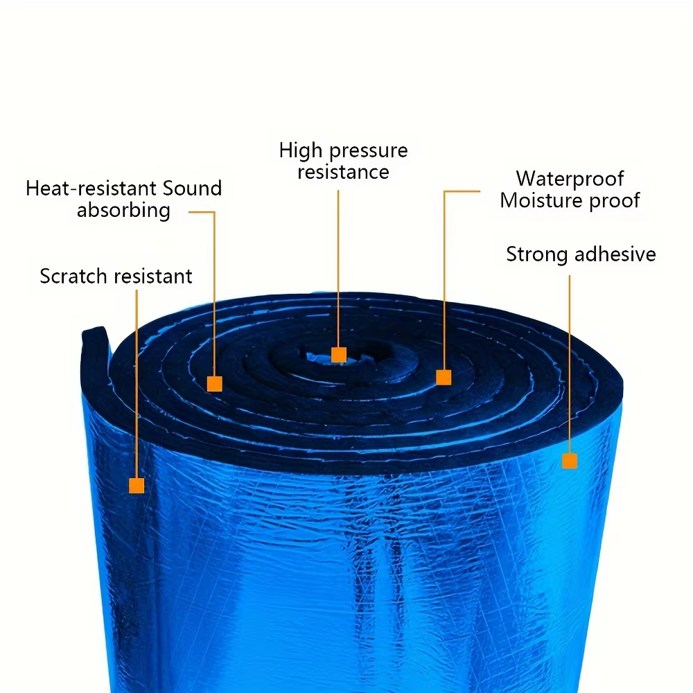 Mousse d'isolation thermique et acoustique automobile, feuille d'aluminium autocollante, coussinets d'isolation thermique et acoustique pour capot automobile