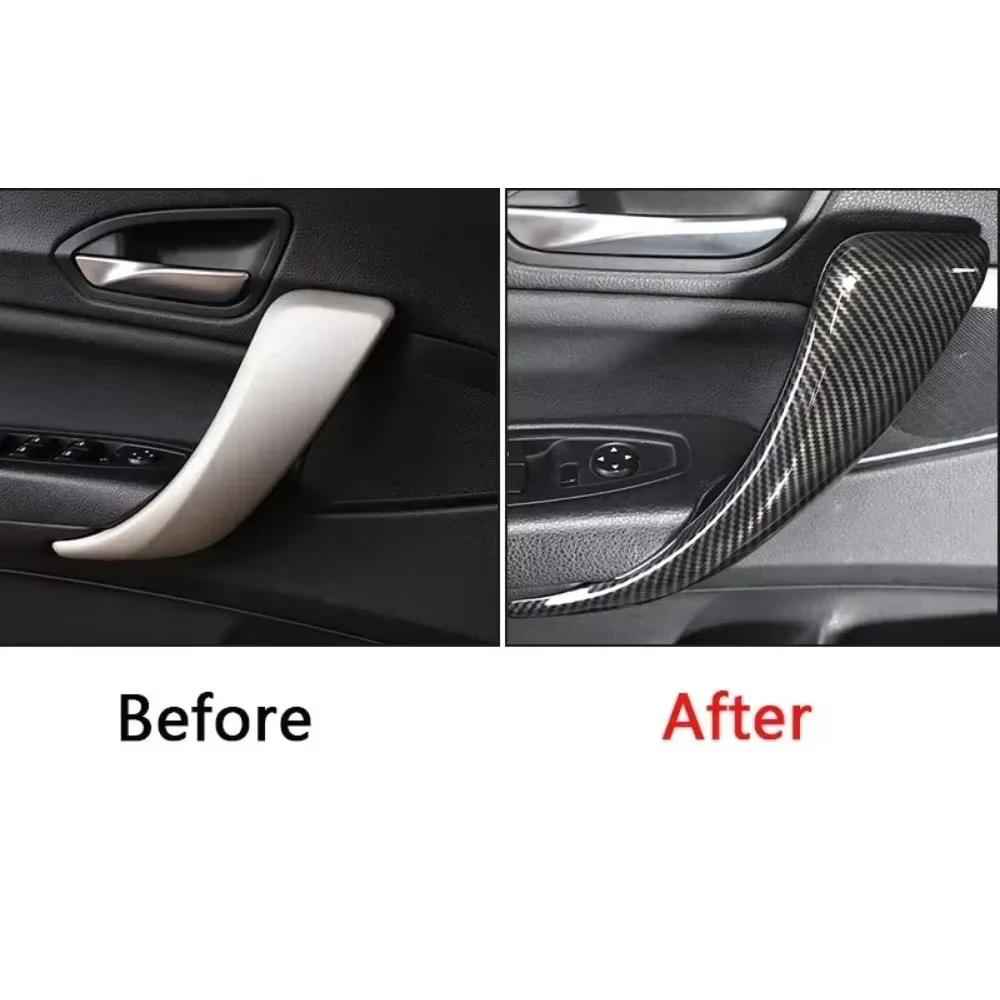 Garniture de poignée de nervure intérieure de porte en fibre de carbone, couvercle de panneau droit, magasins de portes intérieures de voiture, BMW Série 1, Série 2, F20, F21, F22, F23, 2012-2016