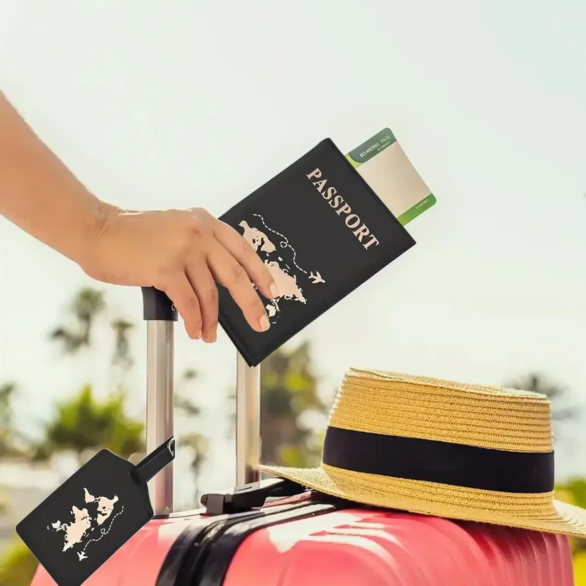 Femmes hommes RFID Vintage passeport d'affaires couvre support multi-fonction ID carte bancaire en cuir PU portefeuille étui accessoires de voyage