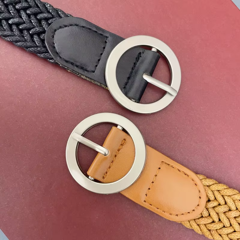 Ceinture coréenne rétro artisanale en cordon ciré pour femme