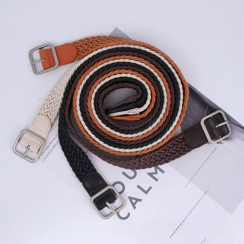 Ceinture en corde de chanvre tressée tendance pour femme, style coréen rétro, pour étudiantes - 1 pièce