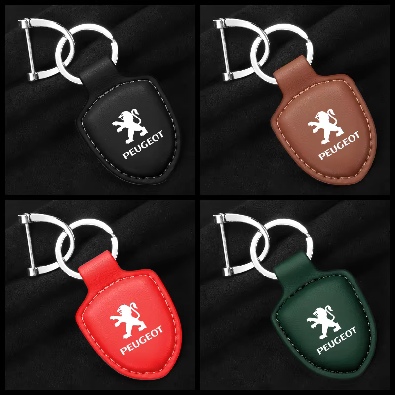 Porte-clés en cuir avec logo de voiture