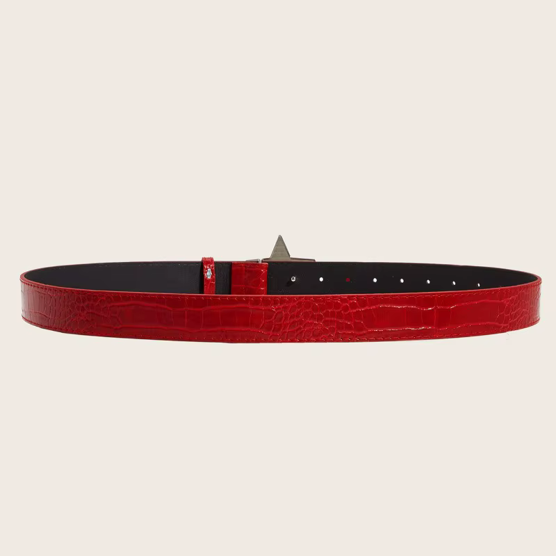 Étoiles rouges nouvelles dames ceinture mode personnalité Rivets Punk jean accessoires polyvalent décontracté étudiant