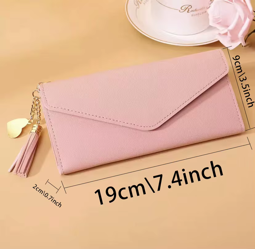 Portefeuille long en cuir PU pour femme