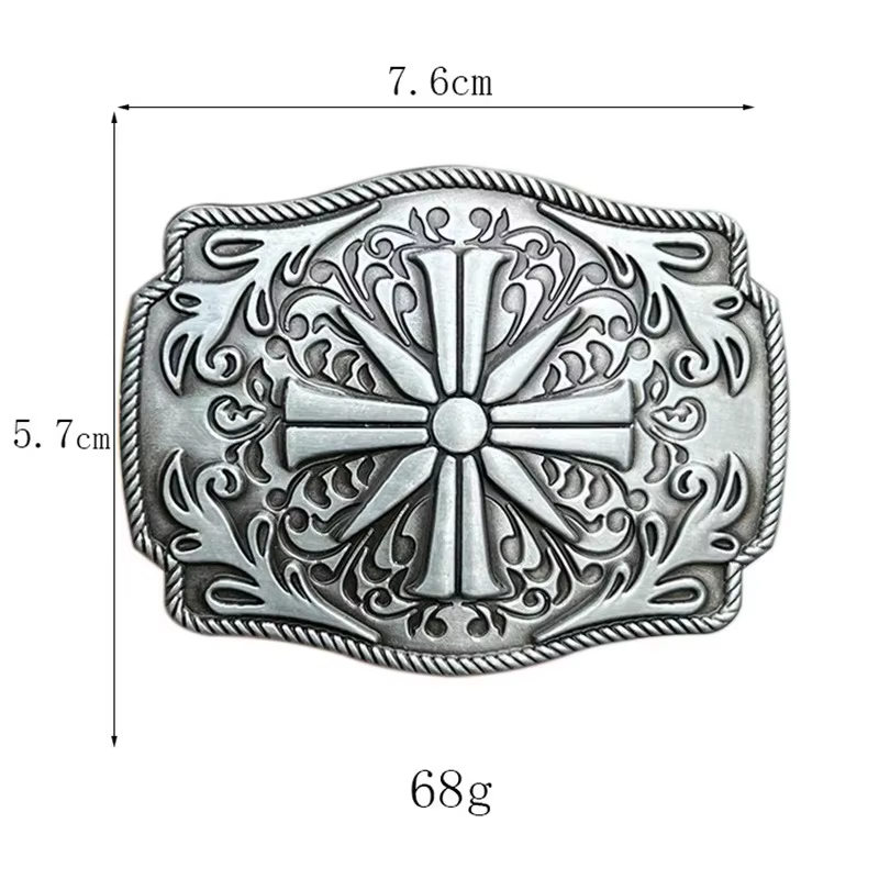 Boucle de ceinture croisée style occidental
