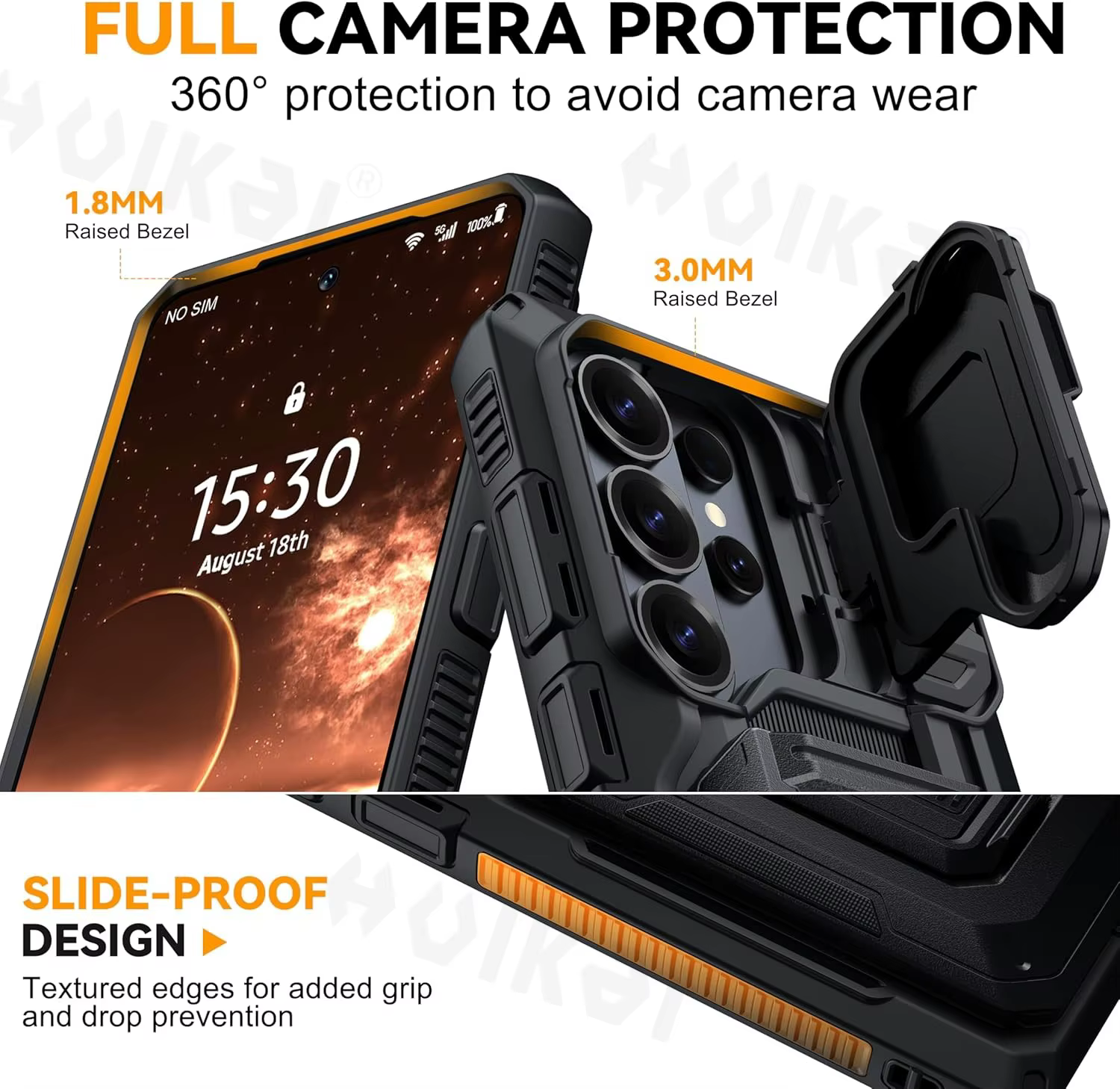 Étui pour Samsung Galaxy S26 Ultra Galaxy S25 Ultra, portefeuille avec porte-cartes coulissant, support, protection de l'appareil photo, étuis de qualité militaire