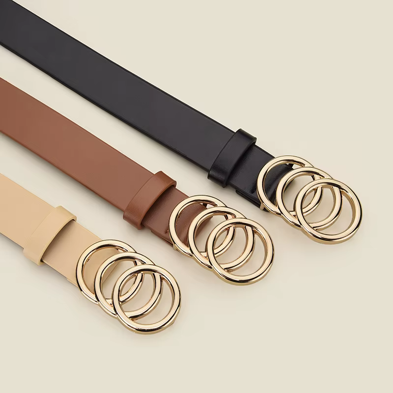 Ceinture à boucle ronde personnalisée pour femmes