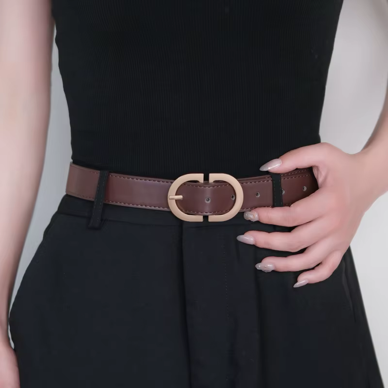 Ceinture noire rétro pour femmes et hommes