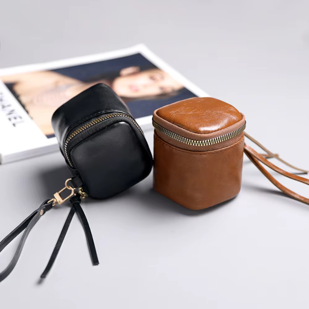 Petit porte-monnaie carré en cuir PU pour femme