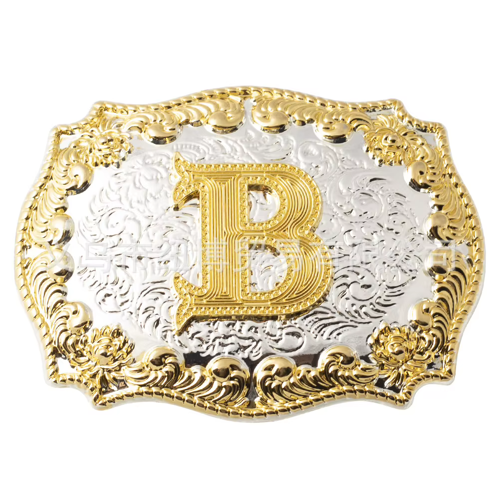 Ceinture avec Lettres Sculptées Dorées