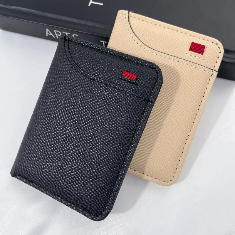 Portefeuille portable super fin en cuir PU, mini porte-cartes de crédit, porte-monnaie, porte-cartes pour hommes, portefeuille fin, petit et court
