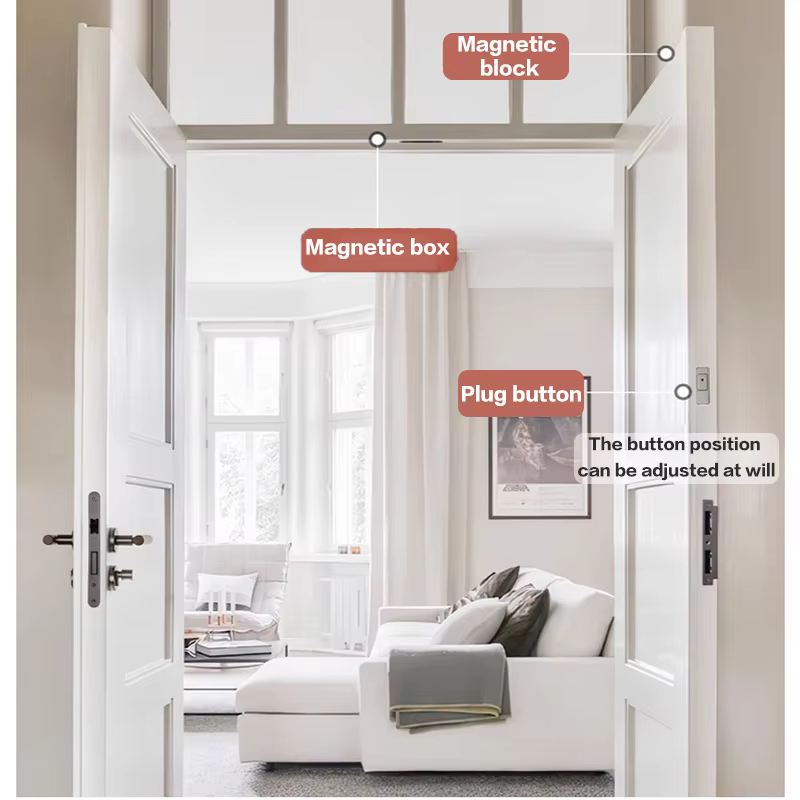 Fermoir-porte magnétique invisible, avancé, GNE, automatique, quincaillerie de 2,2 de porte, porte pliante en bois
