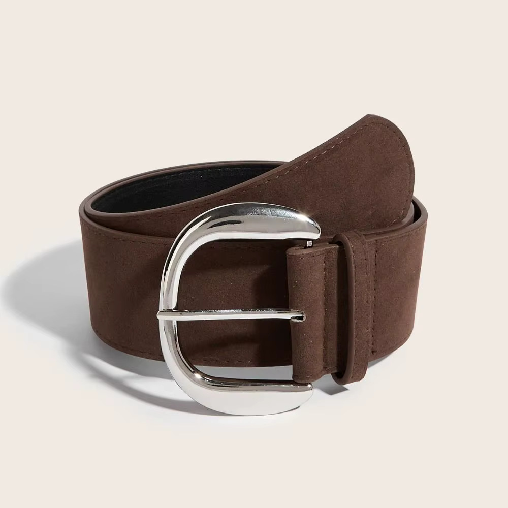 Maillard Styles daim cuir large ceinture à la mode décontracté boucle ardillon