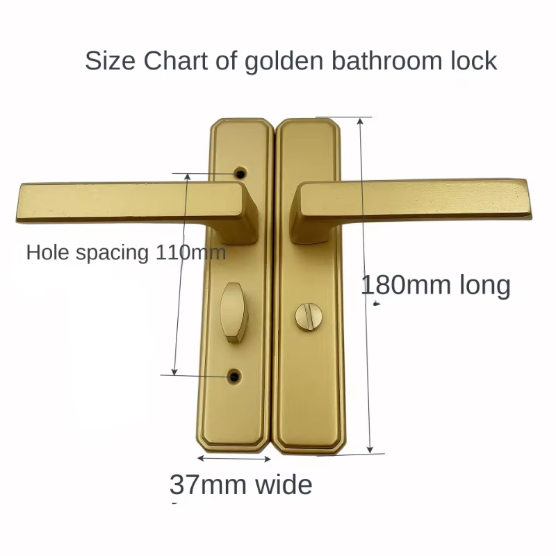 Nouvelle serrure de porte de salle de bain moderne et minimaliste, sans clé, pour toilettes, serrure métallique à languette unique