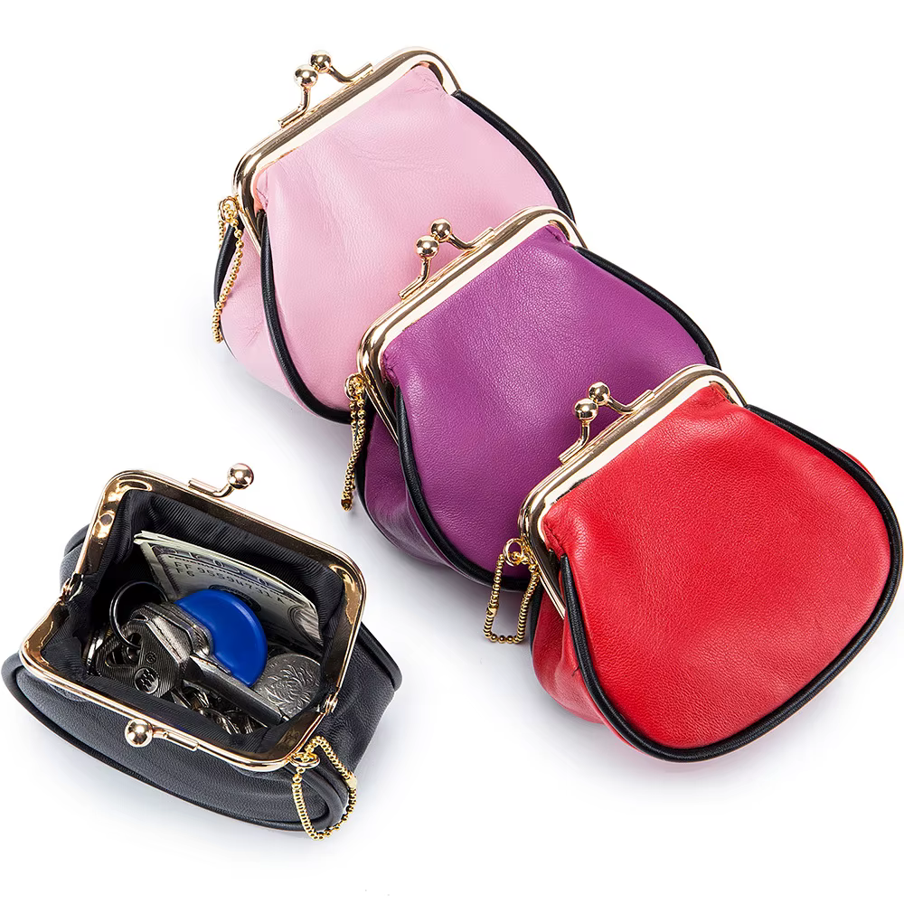 Nouveaux femmes portefeuilles femme en cuir véritable sacs à main mignon Mini moraillon portefeuille mode doux petit peau de vache sac d'argent porte-cartes de monnaie