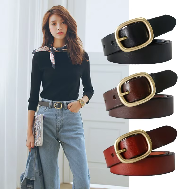 Ceinture en cuir véritable pour femme