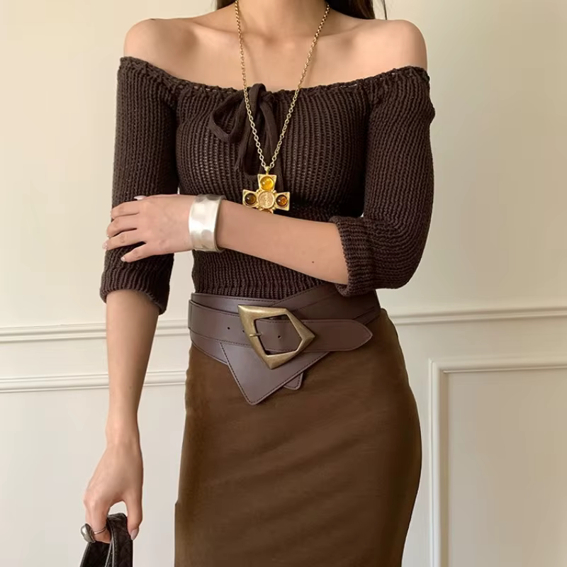 Ceinture pour femme, ceinture marron pour femme