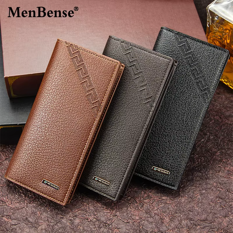 Portefeuille pour hommes longue mode plusieurs fentes pour cartes