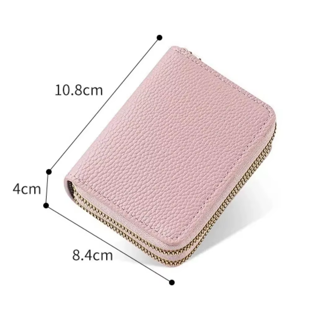 Portefeuille court pour femme à double fermeture éclair