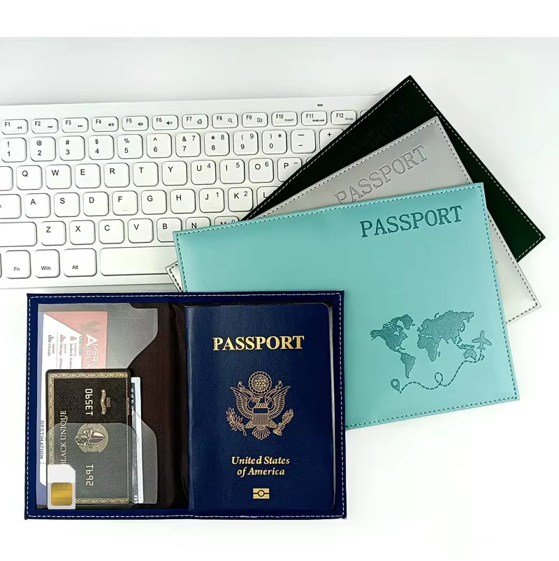 Porte-passeport en PU, couverture de passeport pour billets